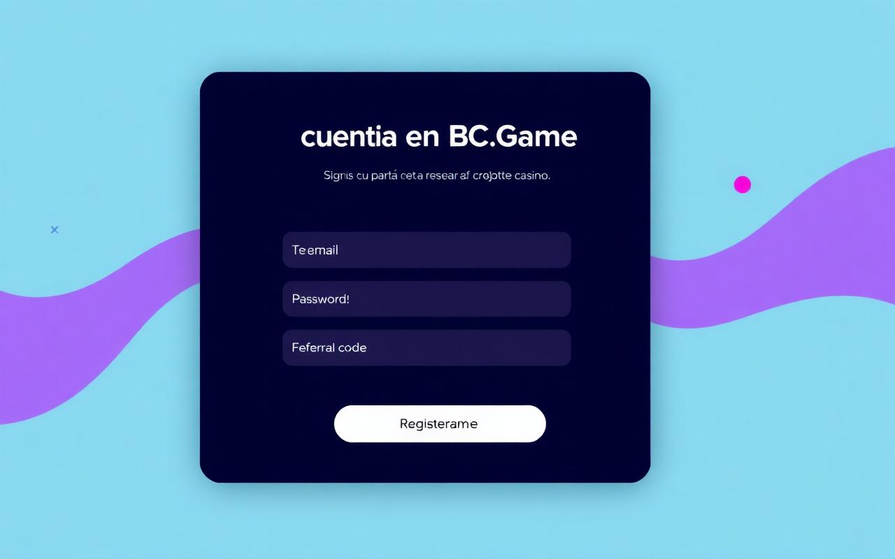 Екран реєстрації для відкриття рахунку на BC.Game