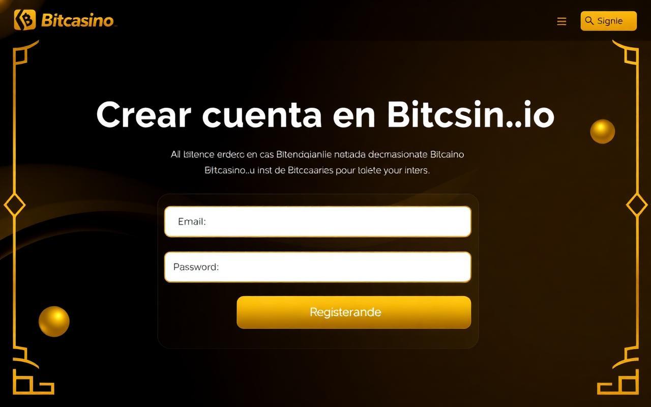 Екран реєстрації для відкриття рахунку на Bitcasino.io