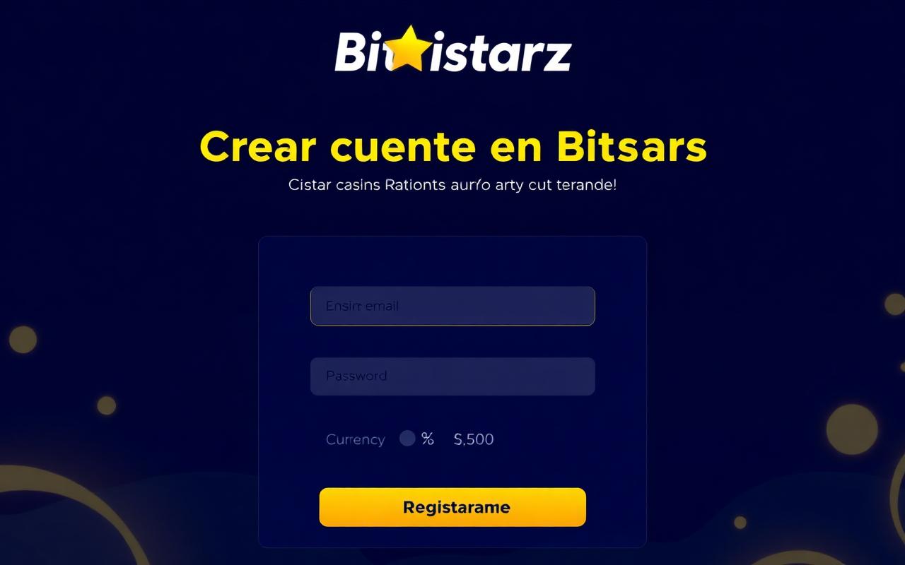 Ecran de înregistrare pentru deschiderea unui cont pe BitStarz
