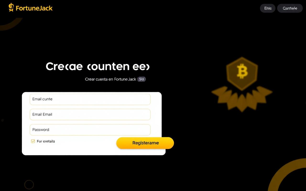 Ecran de înregistrare pentru deschiderea unui cont pe FortuneJack