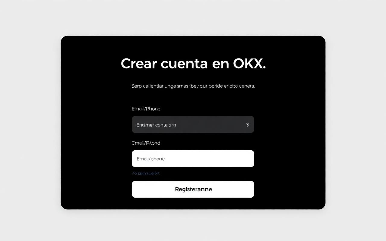 Ecran de înregistrare pentru deschiderea unui cont pe OKX