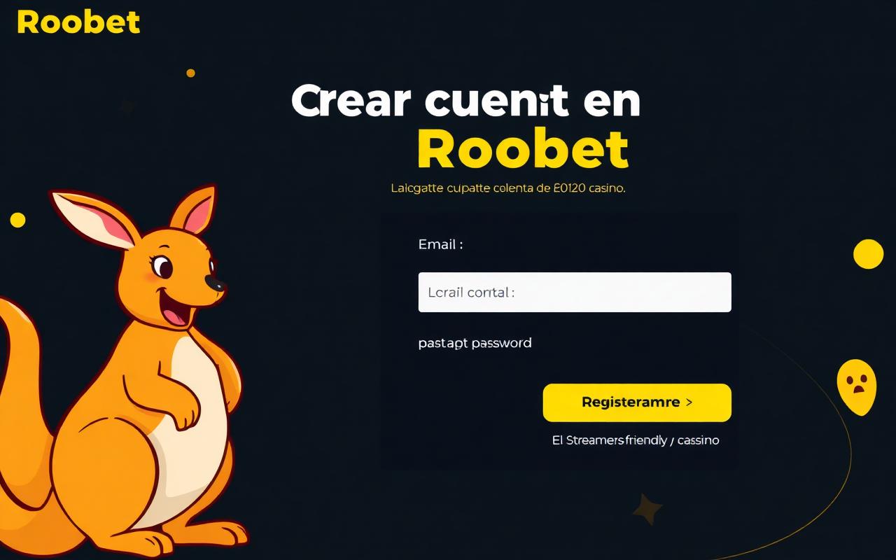 Ecran de înregistrare pentru deschiderea unui cont pe Roobet