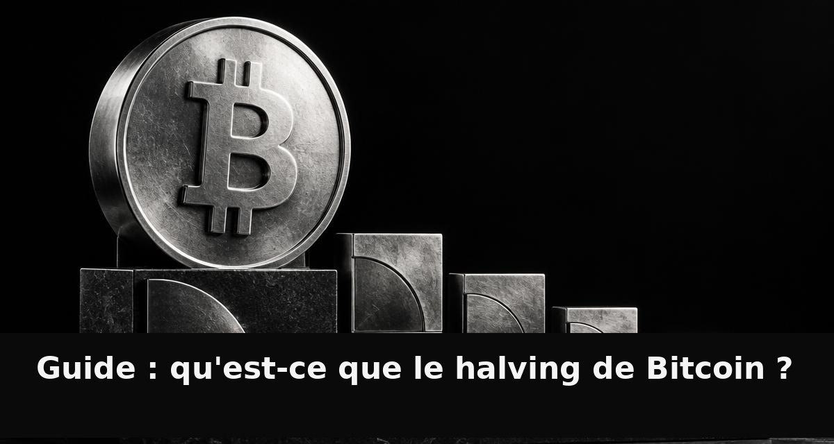 Bitcoin en argent et blocs décroissants représentant la réduction de l'émission