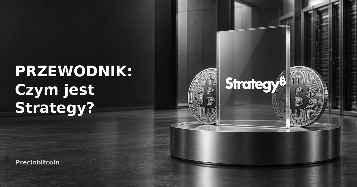 Logo Strategy na piedestale obok monet Bitcoin: przewodnik po spółce skarbcowej bitcoin