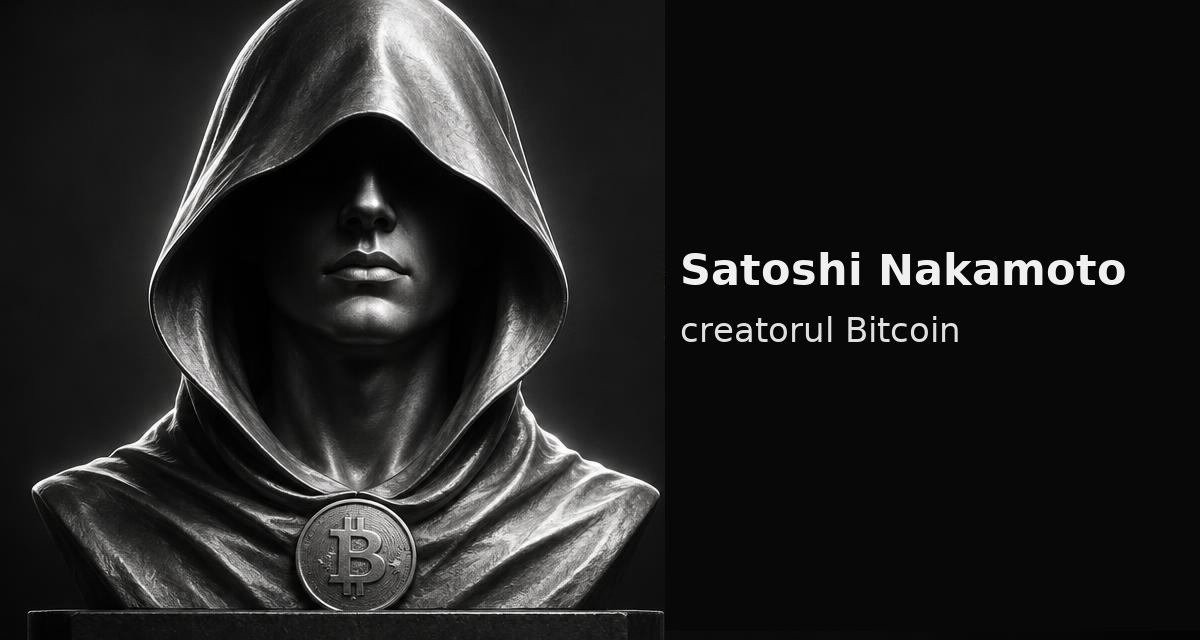 Satoshi Nakamoto: creatorul Bitcoin, reprezentat ca o figură anonimă cu glugă