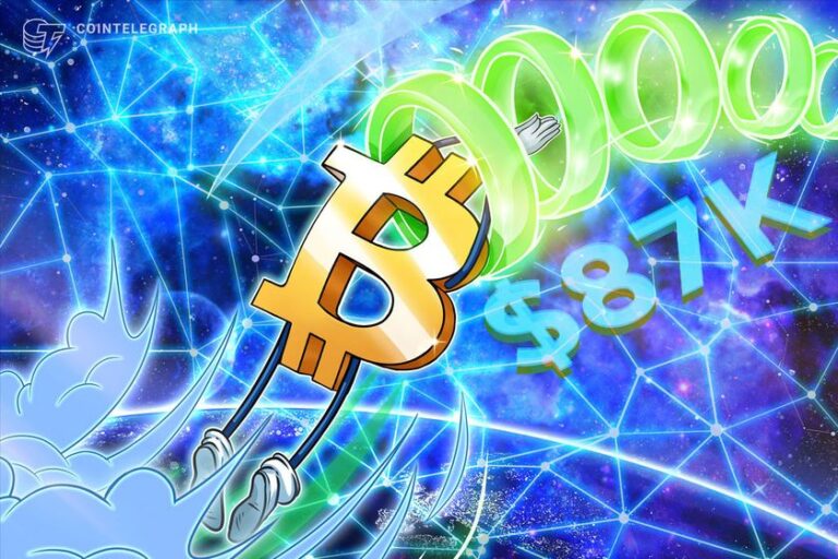 El precio de BTC se acercó a USD 87K mientras un trader dudó de la importancia de su ruptura