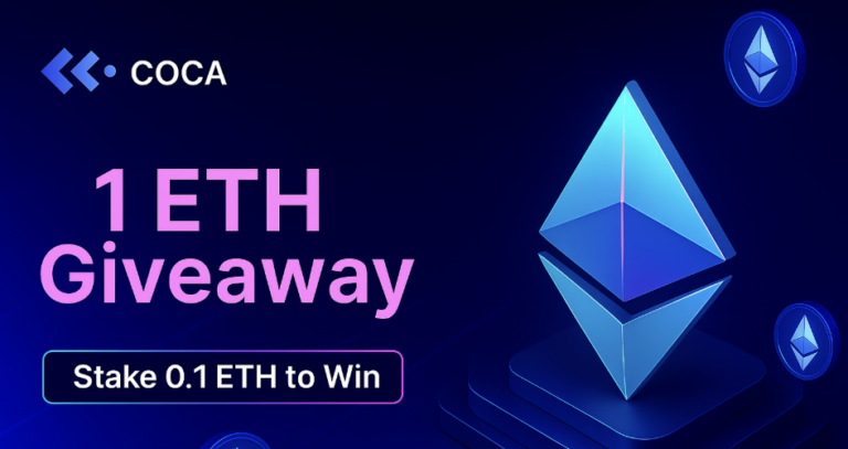 Stake Ethereum, gana recompensas: COCA lanza sorteo de 1 ETH